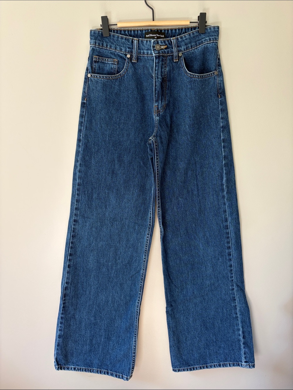 Pool House New York Wide‎ Leg Jeans Size 28 Blue Denim